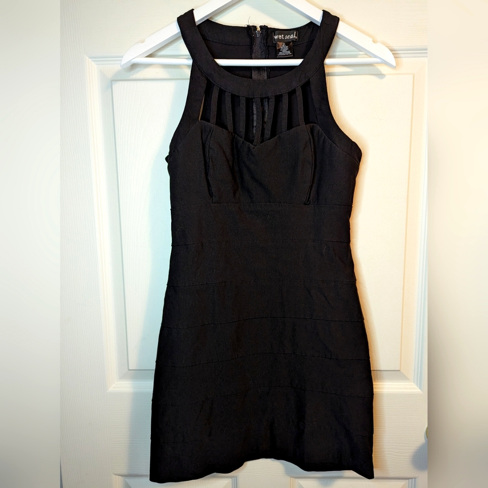 Wet Seal Fitted black dress bodycon style size medium